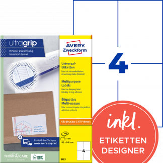 Avery ILC universal etiket 105x148mm (400)