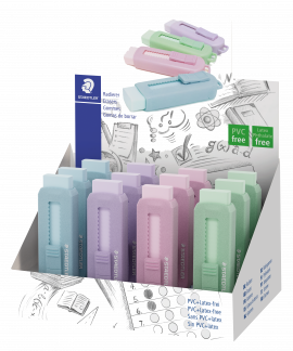 Viskel&aelig;der PVC frit m/skub funktion ass pastel