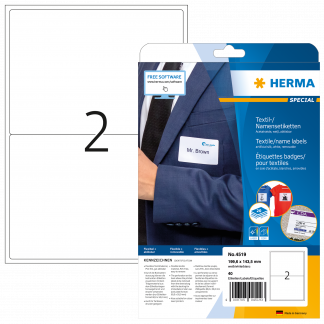 Herma navne/tekstil etiket aftagelig 199,6x143,5 hvid (40)