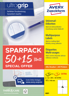 Avery Universaletiketter 105x148mm Promotion (260)