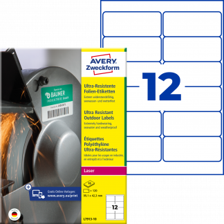 Avery ultra resistente str&aelig;kbare etiket 99,1x42,3 (120)