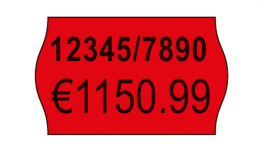 Labels 26x16 G2 fluor red 10-rolls