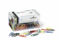 Papirclips 26 mm farvede metal, 500 stk Farvede 26 mm metalclips