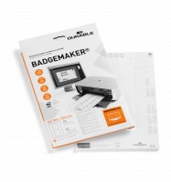 Indstiksark badgemaker® 52x100mm Mikroperforerede indstiksark til bordnavneskilte i format 90x60mm.