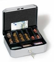 Pengekasse euroboxx&reg; s Metalpengekasse med udtagelig m&oslash;ntsorteringsbakke inddelt i stabelrum til alle cent- og eurom&oslash;nter. To rum er kombinationsholdere til 1- og 2-euro-m&oslash;nter og 1- og 2-cent-m&oslash;nter. Komplet med seddelrum til midlertidig opbevaring og en