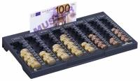 M&oslash;ntsorteringsbakke euroboard&reg; l M&oslash;ntsorteringsbakke med 8 stabelrum til alle cent- og eurom&oslash;nter, komplet med seddelrum til midlertidig opbevaring. M&oslash;ntkapacitet: 233,90 &euro;.