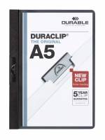 Klemmappe duraclip&reg; 30 a5 Den originale klemmappe med transparent forside, kan rumme op til 30 A5 sider.