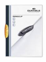 Klemmappe swingclip® 30 a4 transparent Klemmappe i transparent plast med farvet plastclip, for op til 30 A4 ark.