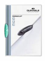 Klemmappe swingclip&reg; 30 a4 transparent Klemmappe i transparent plast med farvet plastclip, kan rumme op til 30 A4 sider