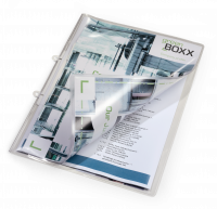 Præsentationsmappe a4 krystalklar Mappe med udtrækkelig arkiveringsmekanisme. Ideel til opbevaring af hullede og ikke-hullede papirer sammen i ringbind.