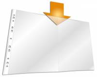 Plastlomme til ringbind business a3 pp pose med 10 Universalhullet plastlomme af PP. Forst&aelig;rkede huller.