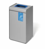 Affaldsbeholder durasort&reg; 55l papir Affaldsbeholder af metal med farvet indkast og en aftagelig inderbeholder af plast.