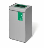 Affaldsbeholder durasort&reg; 55l gr&oslash;n Affaldsbeholder af metal med farvet indkast og en aftagelig inderbeholder af plast.