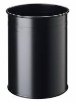 Papirkurv metal 15l rund med dekorativ ring Papirkurv, rund, 15 liter. Fritst&aring;ende metalspand med dekorativ pr&aelig;get ring. Fremstillet af st&aring;l med ridsefast epoxypolyesterbel&aelig;gning. Dimensioner (H x &Oslash;): 315 x 260 mm.