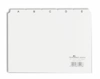 Guide indekskort a5 opdeling 5/5 a-z trykte faner pp Format: A5 H&oslash;jdexBredde: 148 x 210 mm Materialetykkelse: 0,3 mm Fanebredde: 40 mm