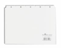 Guide indekskort a5 opdeling 5/5 a-z trykte faner pp Format: A5 H&oslash;jdexBredde: 148 x 210 mm Materialetykkelse: 0,3 mm Fanebredde: 40 mm