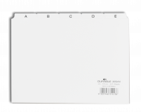 Guide indekskort a5 opdeling 5/5 a-z trykte faner pp Format: A5 H&oslash;jdexBredde: 148 x 210 mm Materialetykkelse: 0,3 mm Fanebredde: 40 mm