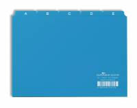 Guide indekskort a5 opdeling 5/5 a-z trykte faner pp Format: A5 H&oslash;jdexBredde: 148 x 210 mm Materialetykkelse: 0,3 mm Fanebredde: 40 mm