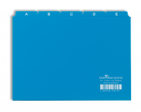 Guide indekskort a5 opdeling 5/5 a-z trykte faner pp Format: A5 H&oslash;jdexBredde: 148 x 210 mm Materialetykkelse: 0,3 mm Fanebredde: 40 mm
