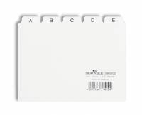 Guide indekskort a6 opdeling 5/5 a-z trykte faner pp Format: A6 H&oslash;jdexBredde: 105 x 148 mm Materialetykkelse: 0,3 mm Fanebredde: 25 mm