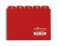 Guide indekskort a6 opdeling 5/5 a-z trykte faner pp Format: A6 H&oslash;jdexBredde: 105 x 148 mm Materialetykkelse: 0,3 mm Fanebredde: 25 mm