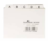 Guide indekskort a7 opdeling 5/5 a-z trykte faner pp Format: A7 H&oslash;jdexBredde: 74 x 105 mm Materialetykkelse: 0,3 mm Fanebredde: 20 mm