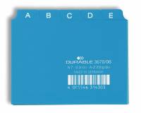 Guide indekskort a7 opdeling 5/5 a-z trykte faner pp Format: A7 H&oslash;jdexBredde: 74 x 105 mm Materialetykkelse: 0,3 mm Fanebredde: 20 mm