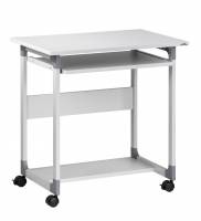 Pc-arbejdsstation system 75 fh Bærbar computervogn med to hylder og en udtrækkelig tastaturhylde, der også kan justeres i højden.