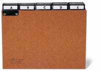 Guide indekskort a5 opdeling 5/5 a-z nittet trykpap Format: A5 Print: A-Z 25-delt Fane bredde: 40 mm Opdeling: 5/5