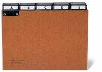 Guide indekskort a5 opdeling 5/5 a-z nittet trykpap Format: A5 Print: A-Z 25-delt Fane bredde: 40 mm Opdeling: 5/5
