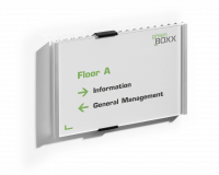 Info sign 210x149mm (a5) Dør og vægskilte i aluminium og frontplade i akryl. Design indstiksetiket med gratis skabelon. 1 stk