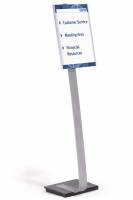 Gulvskilt info sign stand a3 Gulvstander med stabil og tung fod. Drejelig skilte i aluminium med frontplade i akryl. Design indstiksetiket med gratis skabelon. 1 stk