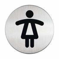 Skilt dametoilet Pictogram af rustfrit st&aring;l