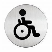 Skilt handicap toilet Pictogram af rustfrit st&aring;l