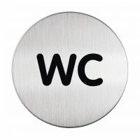 Skilt "wc" toilet Pictogram af rustfrit st&aring;l