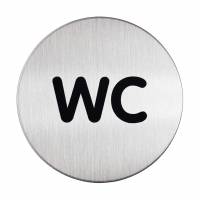 Skilt "wc" toilet Pictogram af rustfrit st&aring;l