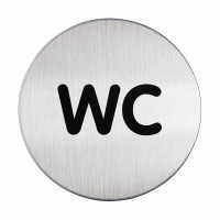 Skilt "wc" toilet Pictogram af rustfrit stål