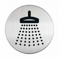 Skilt brusebad Pictogram af rustfrit st&aring;l