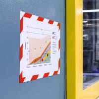 Inforamme duraframe&reg; magnetic security a4 To farvet magnetisk informationsramme til sikkerhed og advarsel oplysninger i A4-format. 5 stk/pose