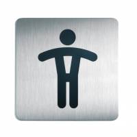Skilt firkantet herretoilet Pictogram af rustfrit st&aring;l