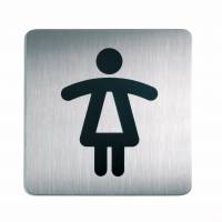 Skilt firkantet dametoilet Pictogram af rustfrit st&aring;l
