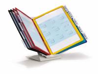 Vario&reg; pro 10 Komplet multifunktionelt registersystem med stativ som kan bruges p&aring; v&aelig;ggen eller bordet och i st&aring;ende eller liggende format. Incl. 10 A4-lommer i polypropylen.