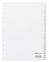 Register pp 1-31 Universalhullet register med trykte faner 1-31 og kartonforblad.