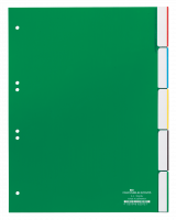 Faneblad 5-delt Faneblade i kraftig plast med dobbelte faner, hvor fanepapiret kan udskiftes. A4 format.