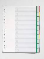 Faneblad 10-delt Faneblade i kraftig plast med dobbelte faner, hvor fanepapiret kan udskiftes. A4 format.