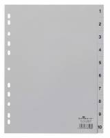 Register 1-10 Universalhullet polypropylen register med trykte faner 1-10.