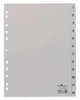 Register 1-12 Universalhullet polypropylen register med trykte faner 1-12.
