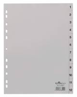 Register 1-12 Universalhullet polypropylen register med trykte faner 1-12.