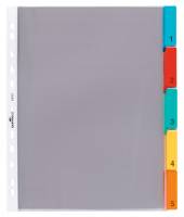 Plastlommeregister 5 Lommeregister i kraftig plast med dobbelte faner, hvor fanepapiret kan udskiftes.