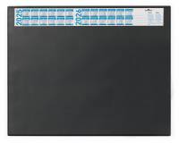 Skriveunderlag 650x520 mm med &aring;rskalender og transparent overflade Skriveunderlag med kalender i 4 &aring;r. Med transparent d&aelig;kplade